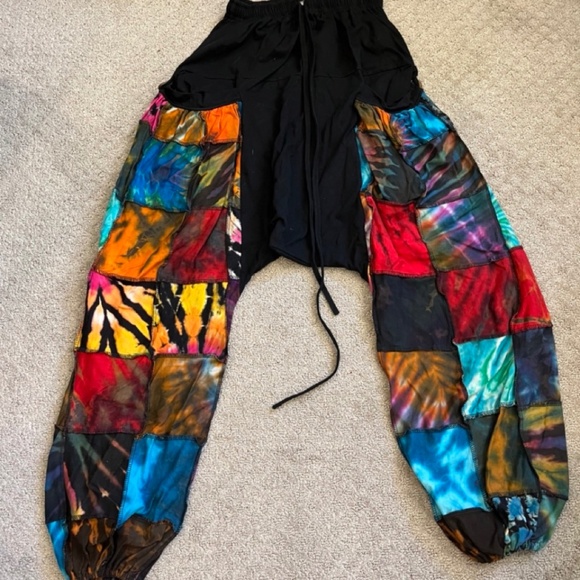 Tie-Dye Hippie Parachute Pants - Picture 1 of 2